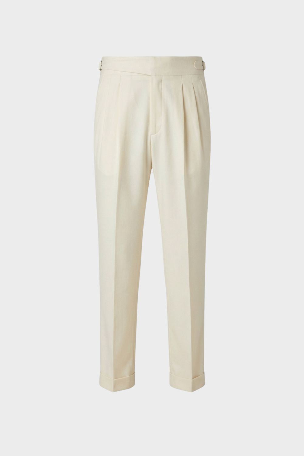Men's Trousers with Pleats, High Waist, Straight Cut
