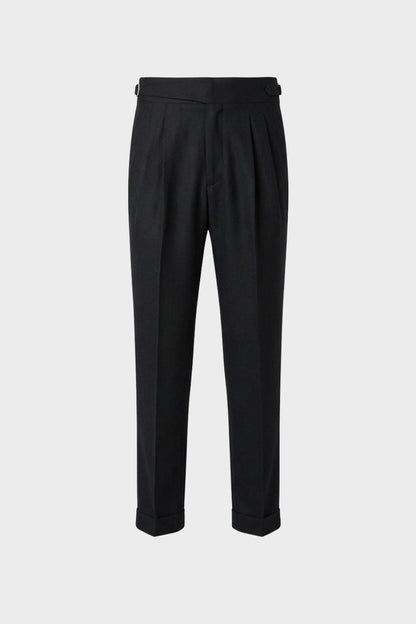 Men's Trousers with Pleats, High Waist, Straight Cut
