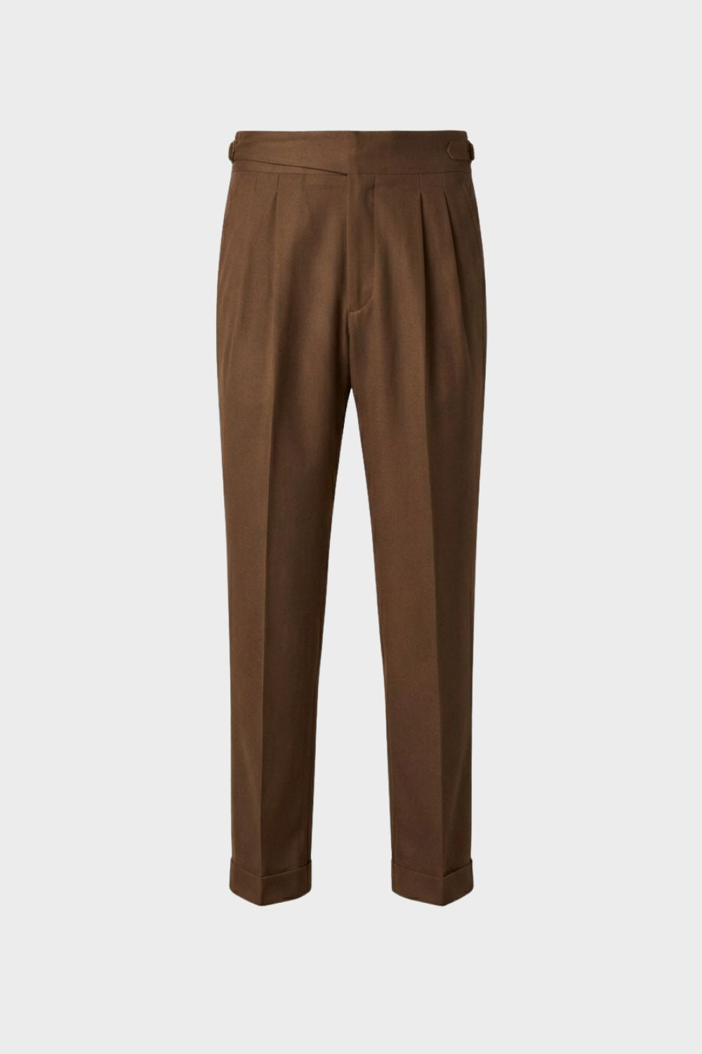 Men's Trousers with Pleats, High Waist, Straight Cut