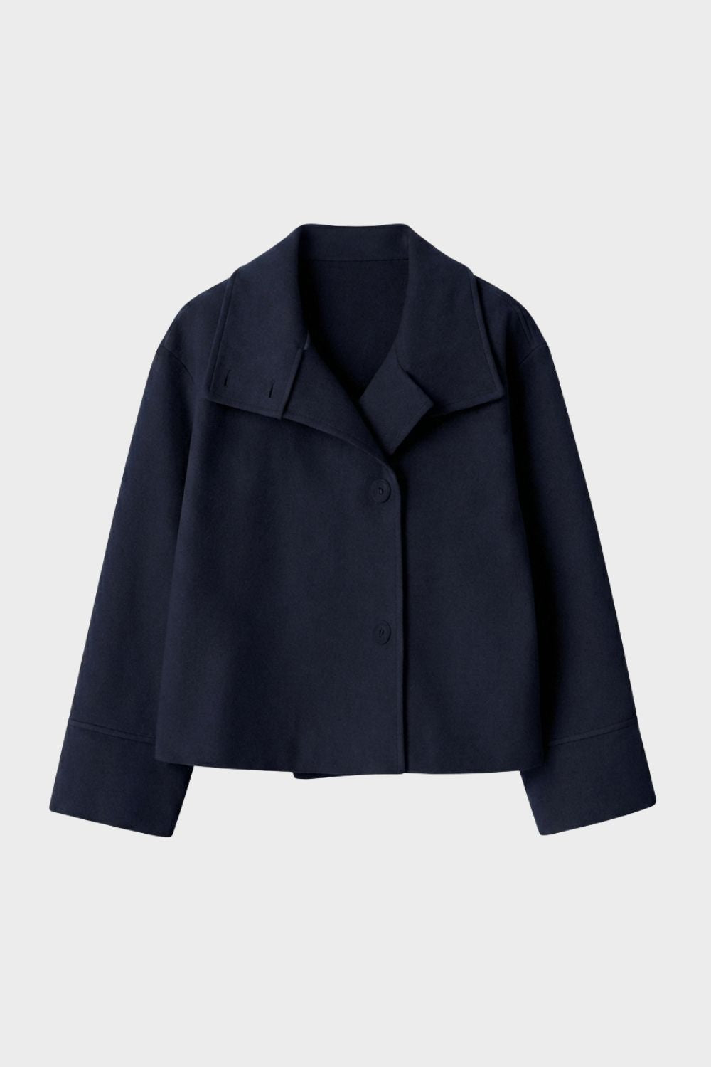 womens cropped jacket casual button front elegant outerwear | Camden-London