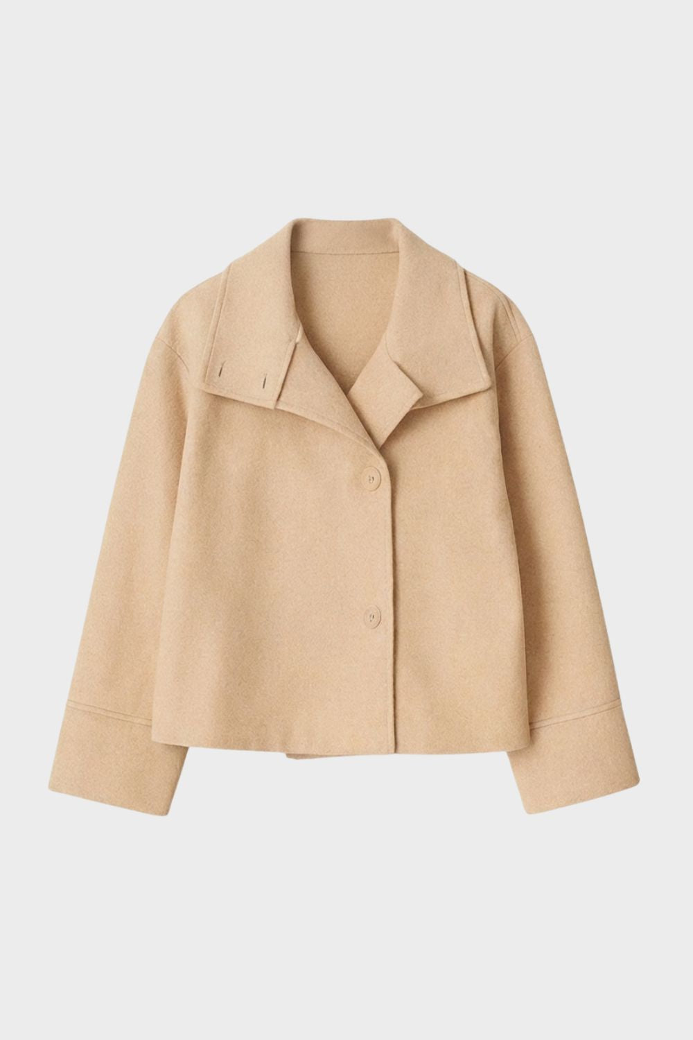 womens cropped jacket casual button front elegant outerwear | Camden-London