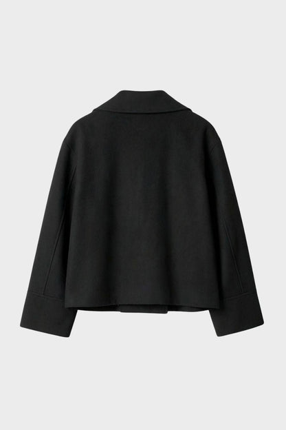 womens cropped jacket casual button front elegant outerwear | Camden-London