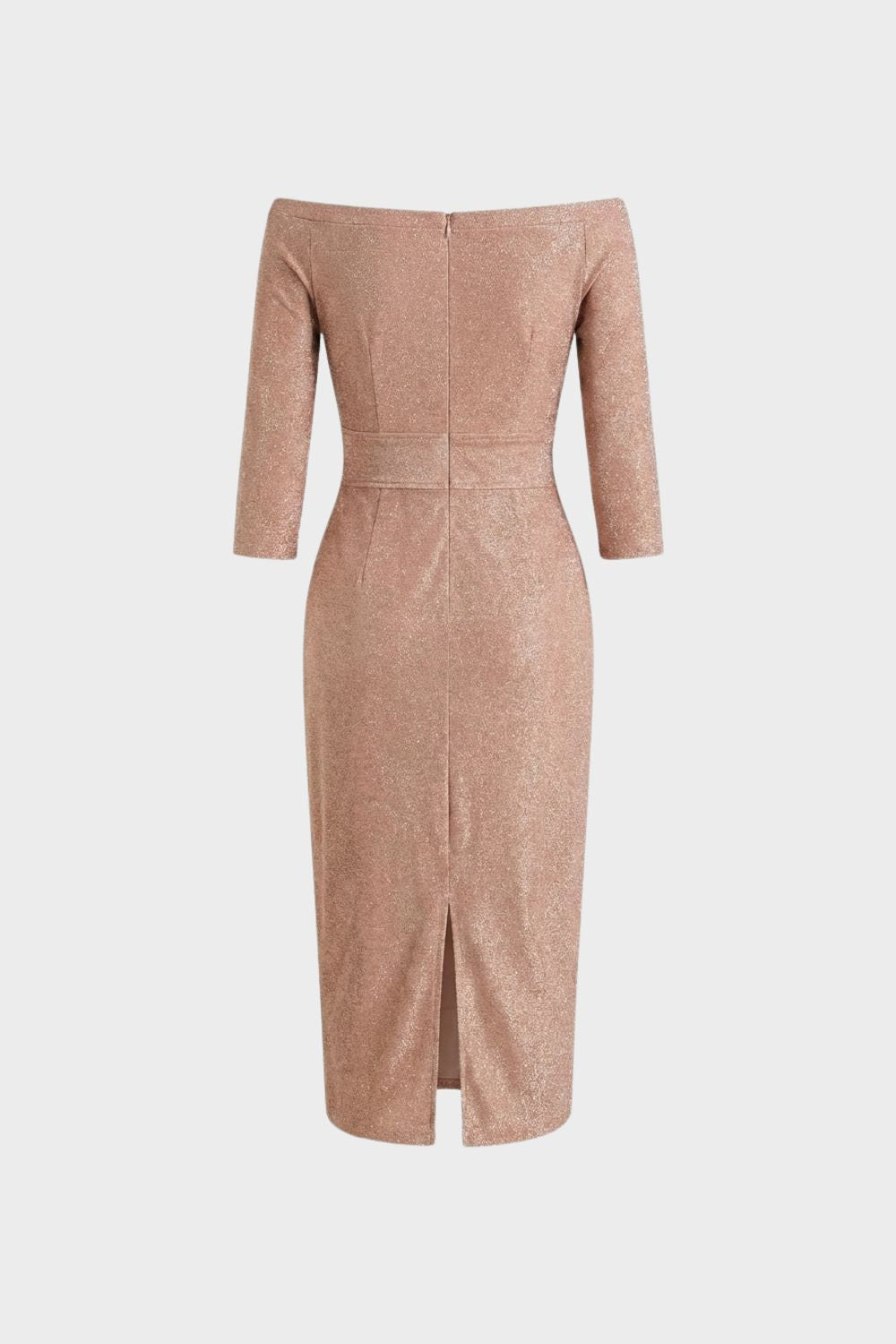 Dress Women Midi Dress with Boat Neck and Draping