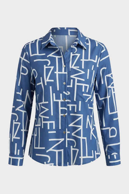 Women's Long Sleeve Shirt Blouse with Print