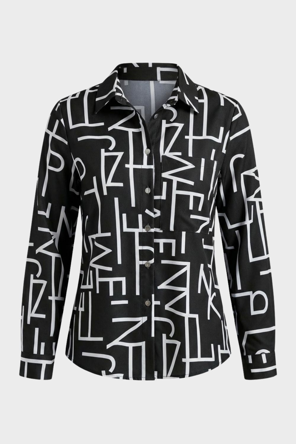 Women's Long Sleeve Shirt Blouse with Print