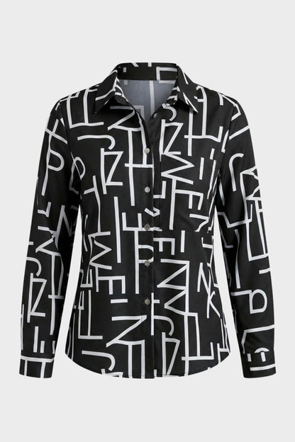 Women's Long Sleeve Shirt Blouse with Print