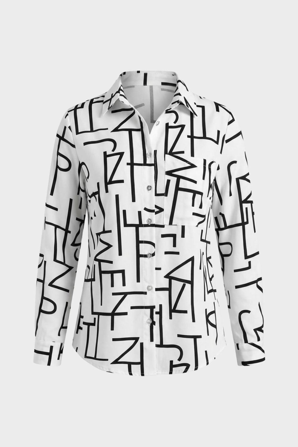 Women's Long Sleeve Shirt Blouse with Print