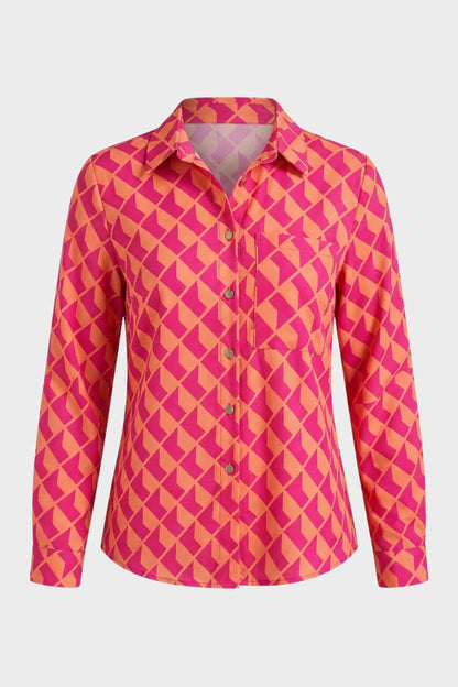 Women's Long Sleeve Shirt Blouse with Print