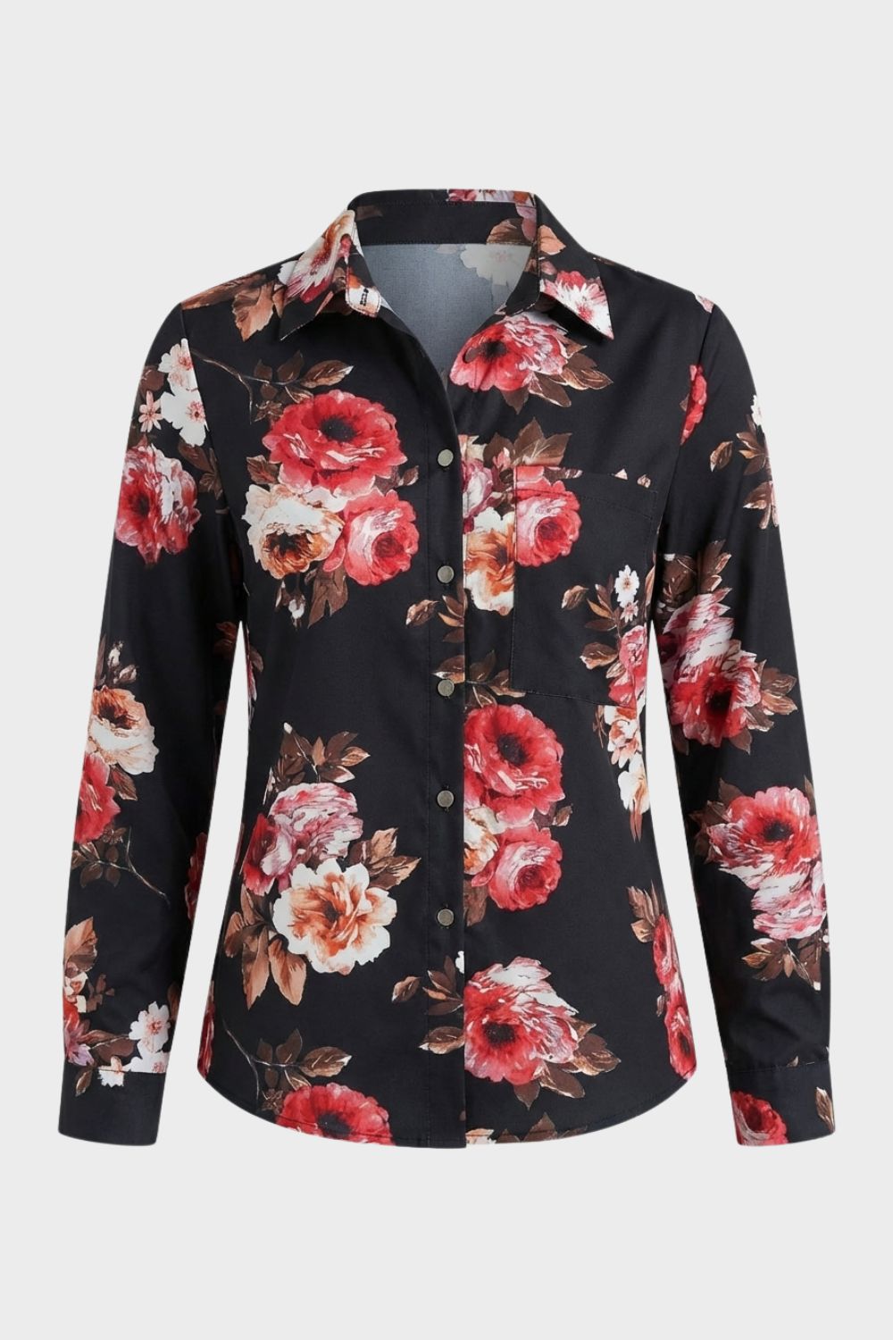 Women's Long Sleeve Shirt Blouse with Print