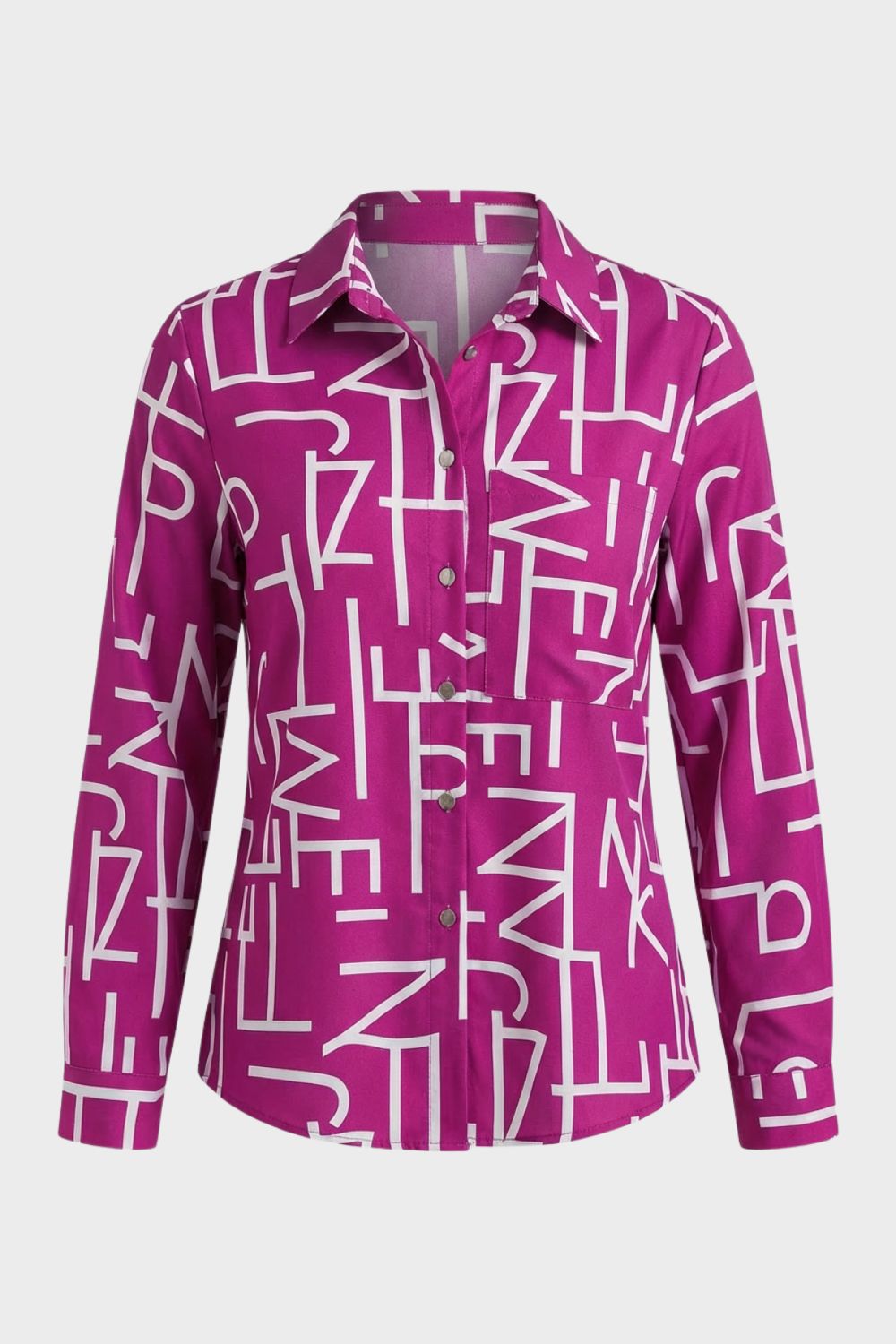 Women's Long Sleeve Shirt Blouse with Print
