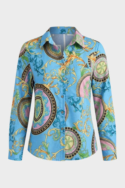 Women's Long Sleeve Shirt Blouse with Print
