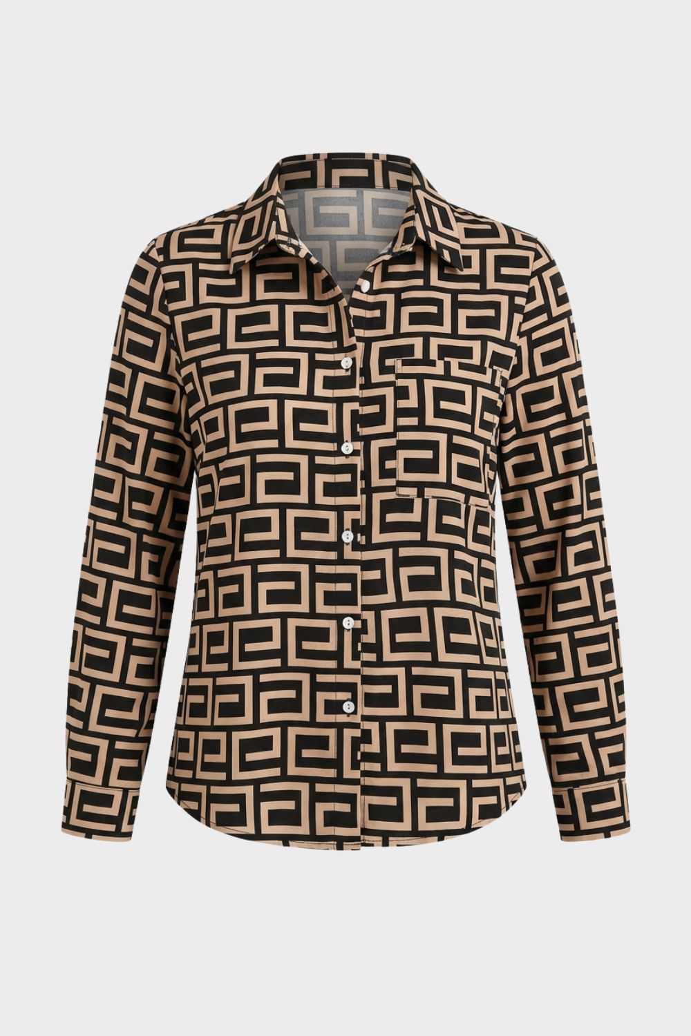Women's Long Sleeve Shirt Blouse with Print