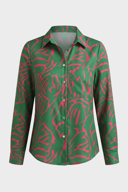 Women's Long Sleeve Shirt Blouse with Print