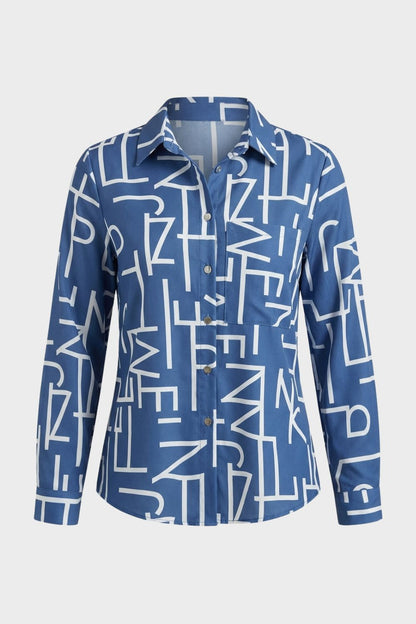 Women's Long Sleeve Shirt Blouse with Print