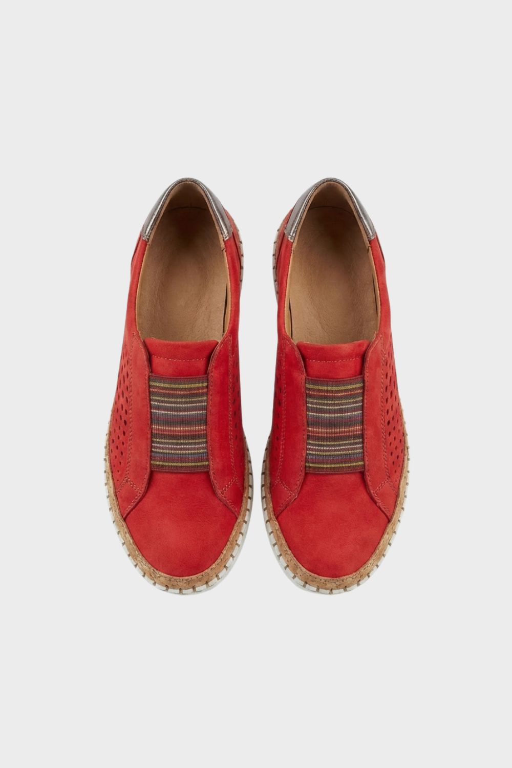 Women's Slip-On Shoes with Elastic Insert and Perforated Design