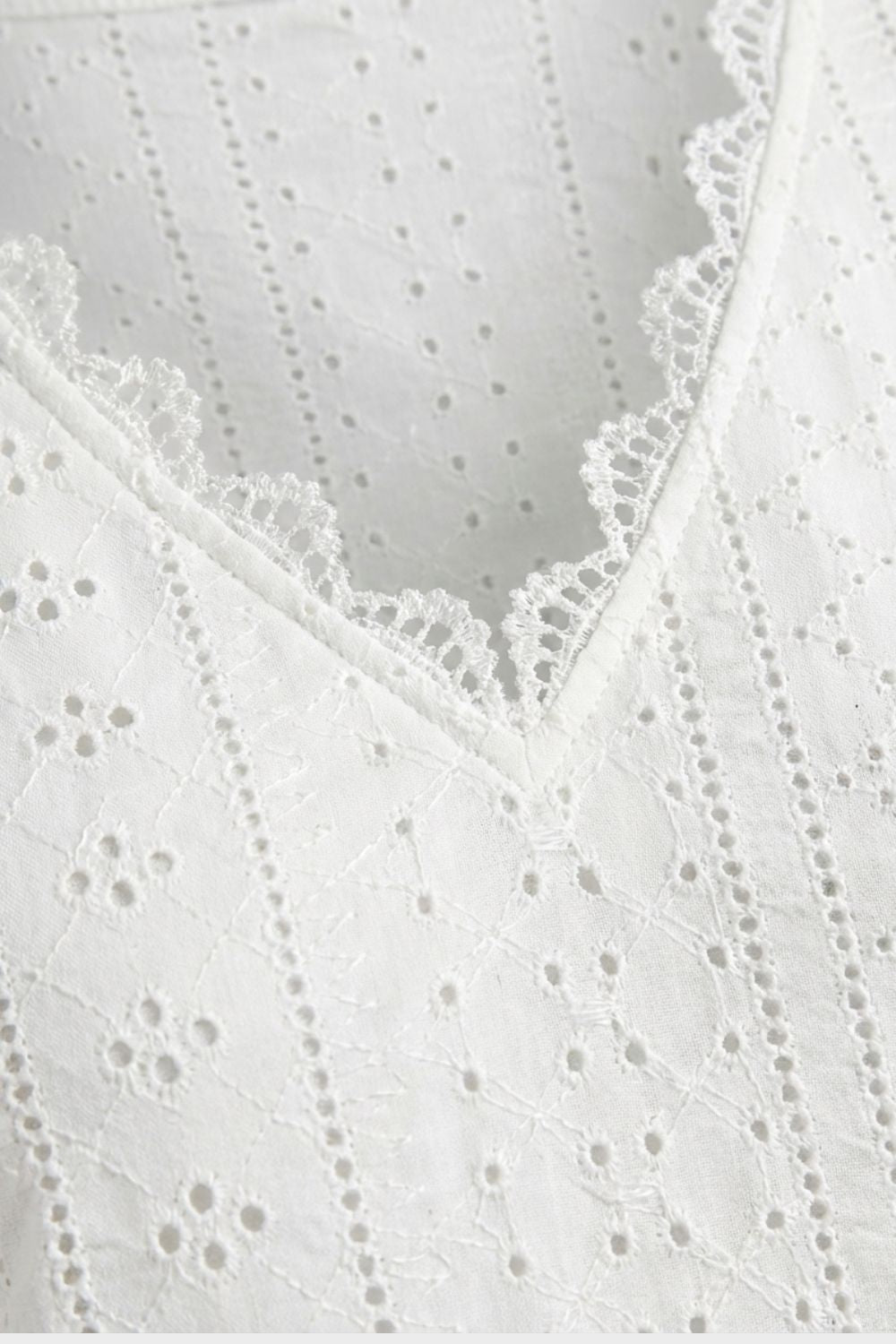 Women's Long Sleeve Blouse with V-Neck and Lace Pattern