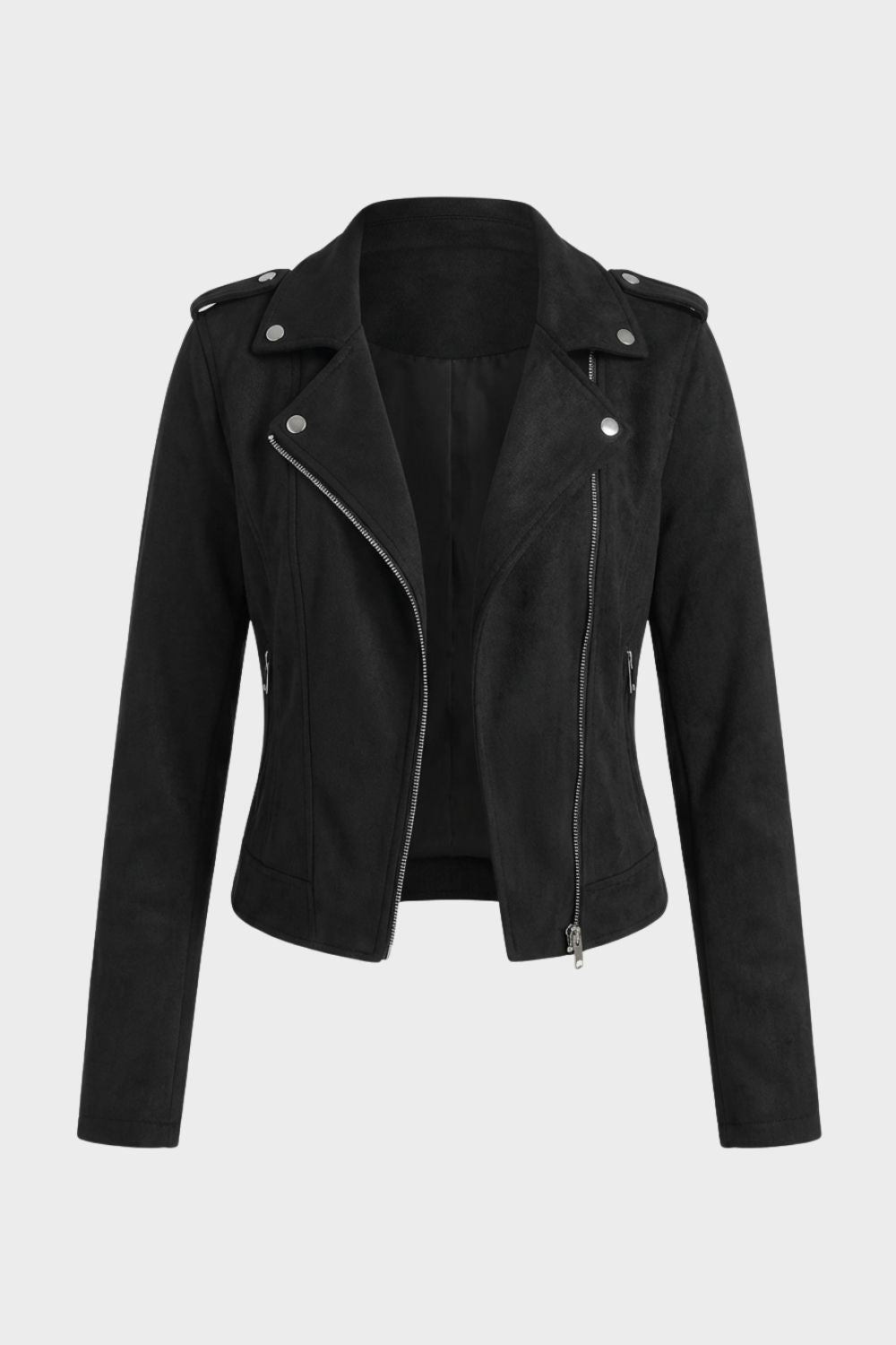 womens zip up biker jacket moto style fitted jacket | Camden-London
