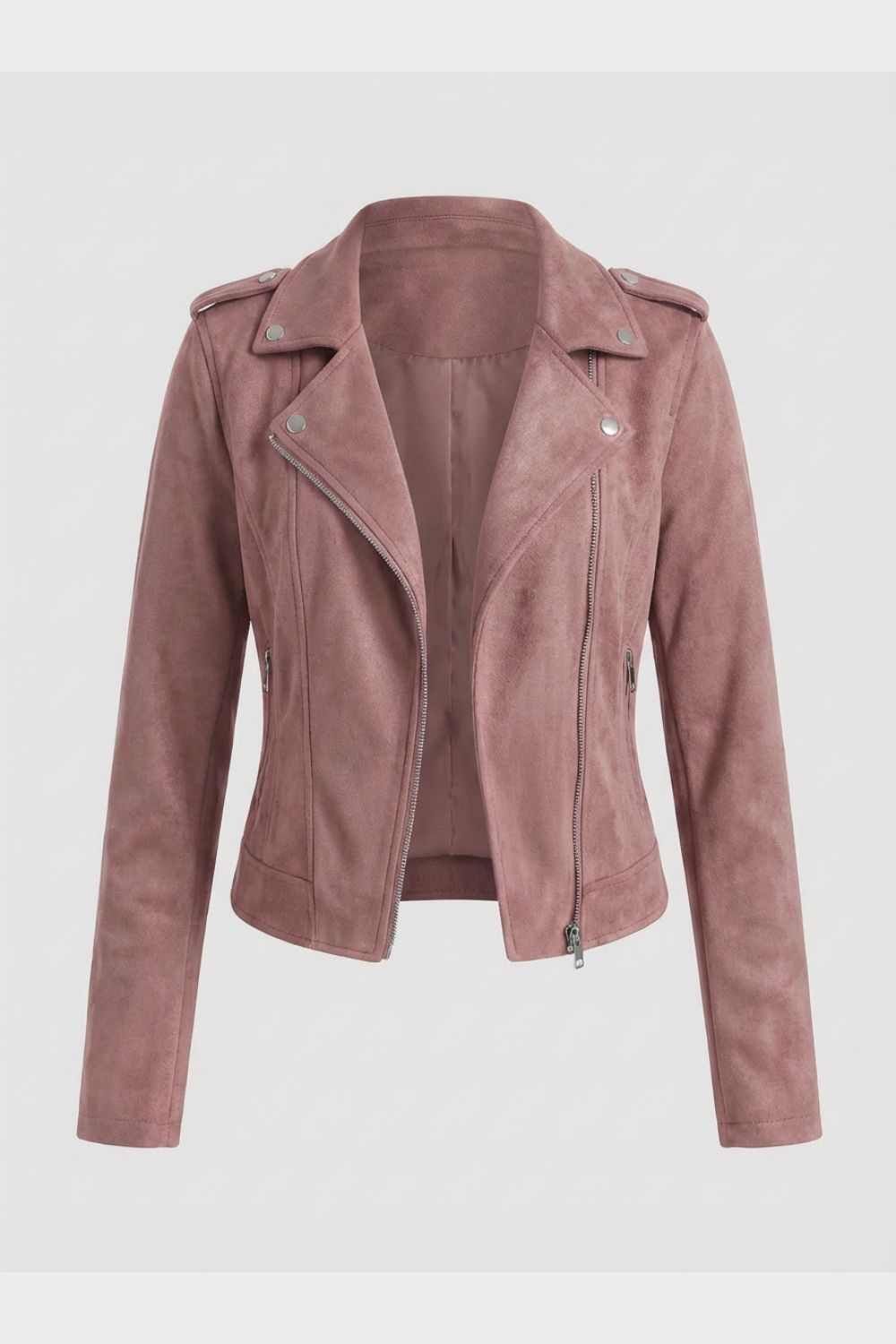 womens zip up biker jacket moto style fitted jacket | Camden-London