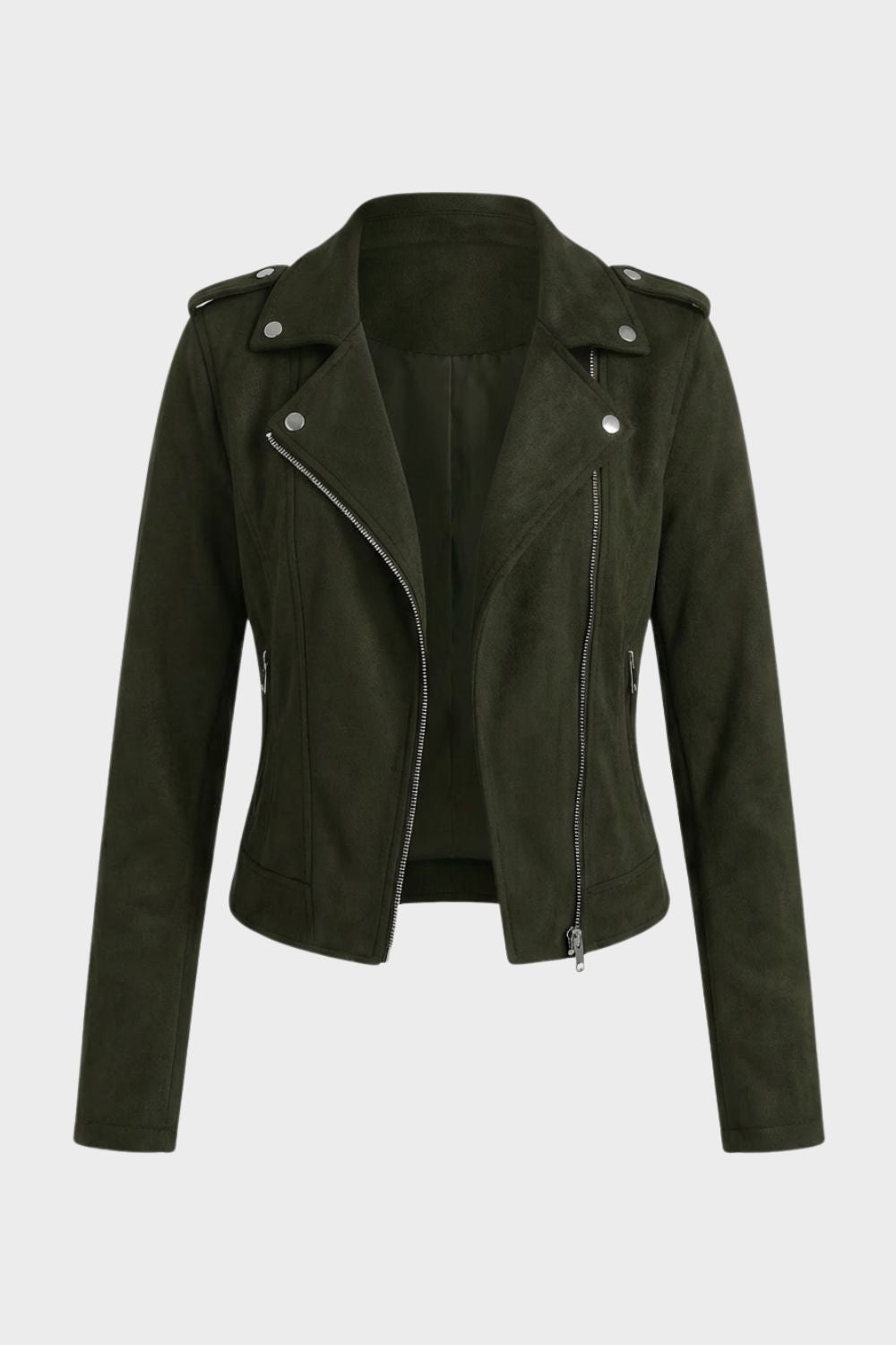 womens zip up biker jacket moto style fitted jacket | Camden-London