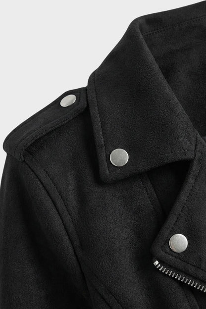 womens zip up biker jacket moto style fitted jacket | Camden-London
