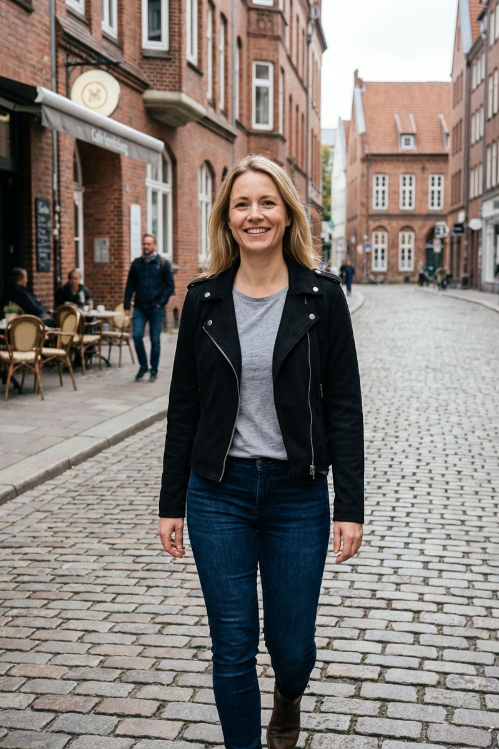 womens zip up biker jacket moto style fitted jacket | Camden-London