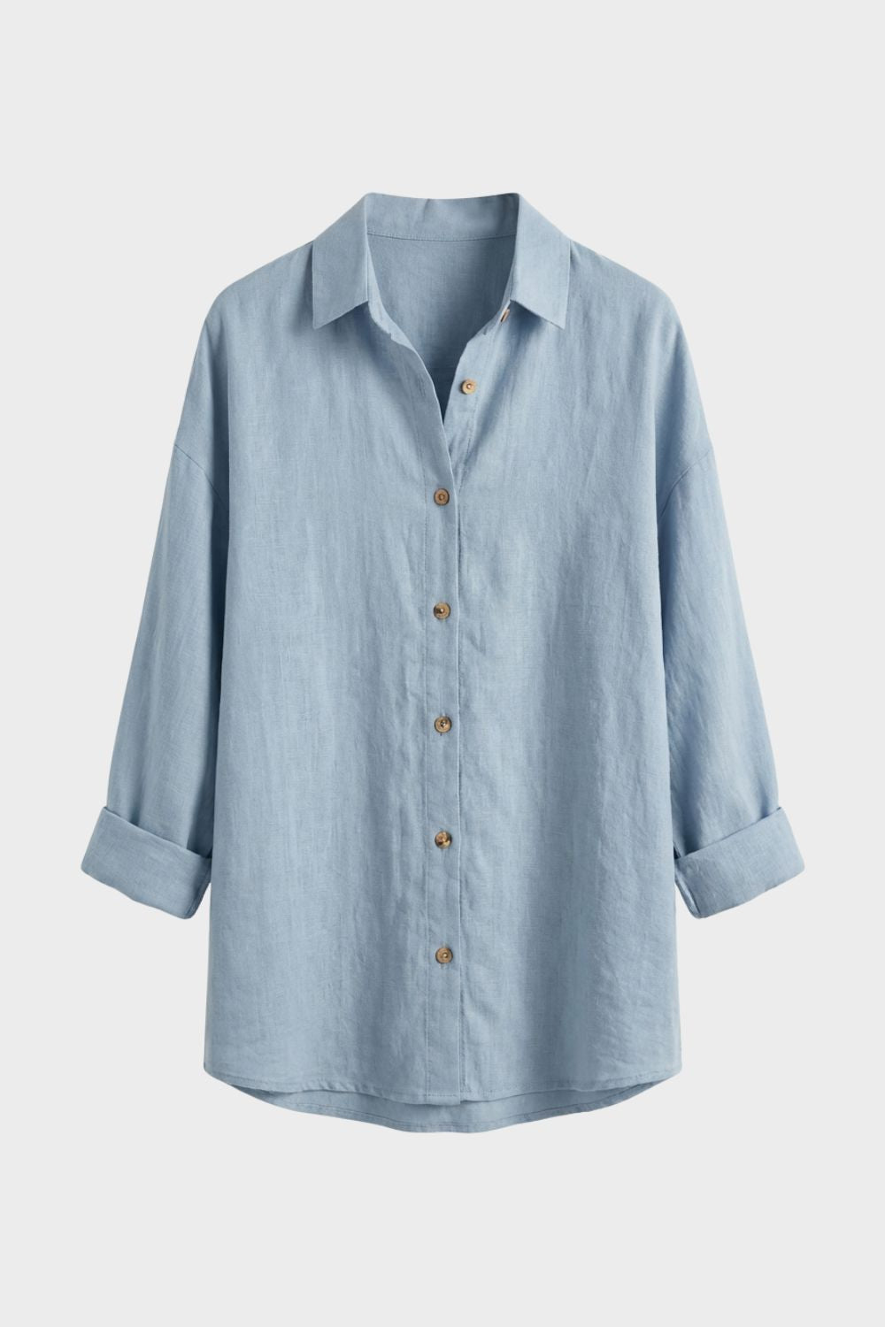 Women's Long Sleeve Shirt Blouse with Button Placket