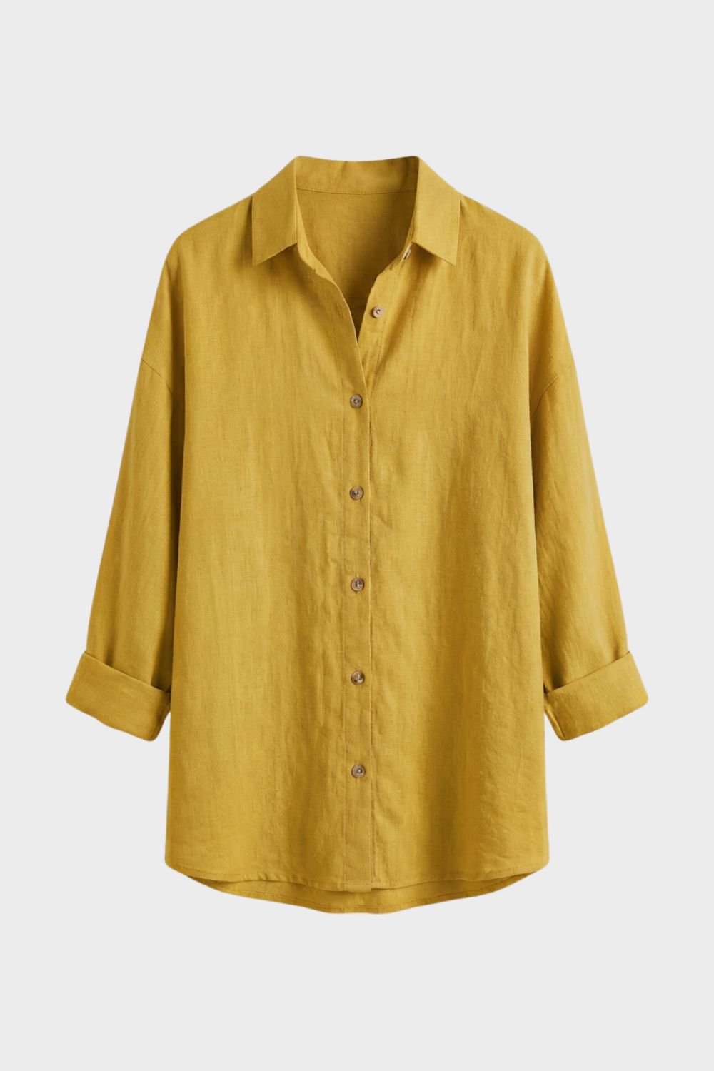 Women's Long Sleeve Shirt Blouse with Button Placket