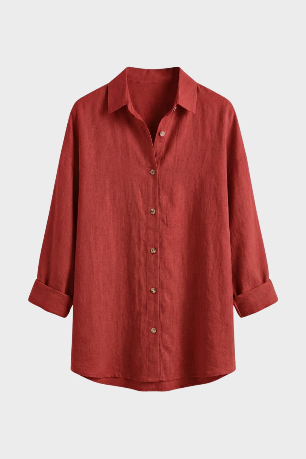 Women's Long Sleeve Shirt Blouse with Button Placket