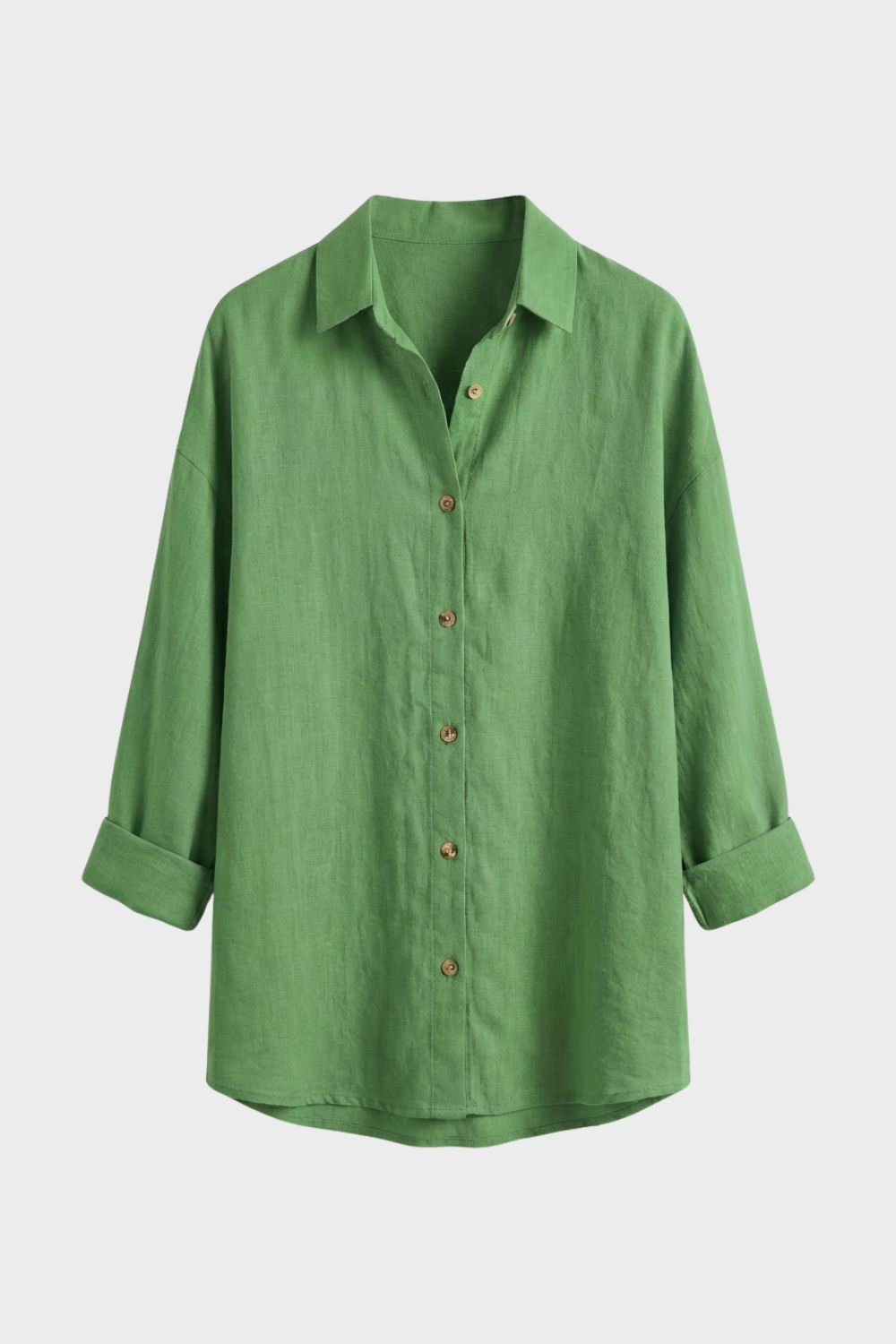 Women's Long Sleeve Shirt Blouse with Button Placket