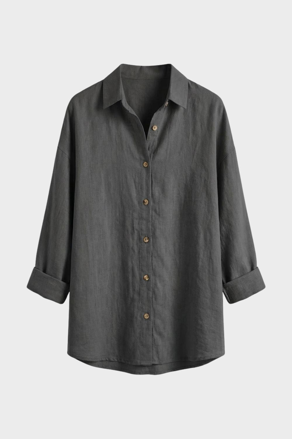 Women's Long Sleeve Shirt Blouse with Button Placket