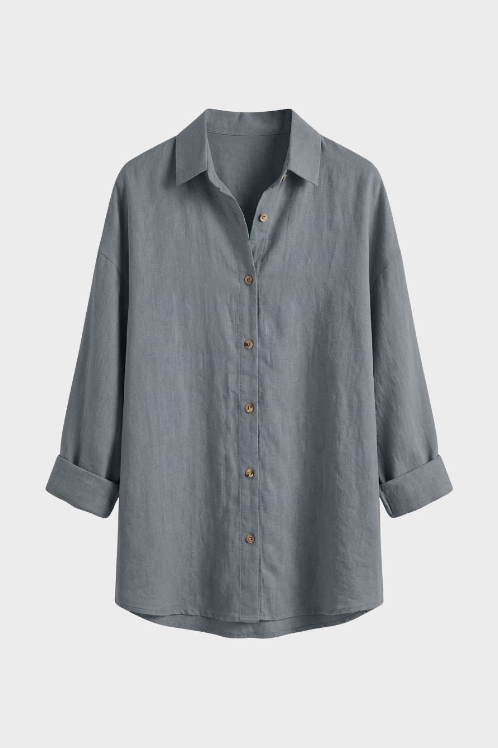Women's Long Sleeve Shirt Blouse with Button Placket