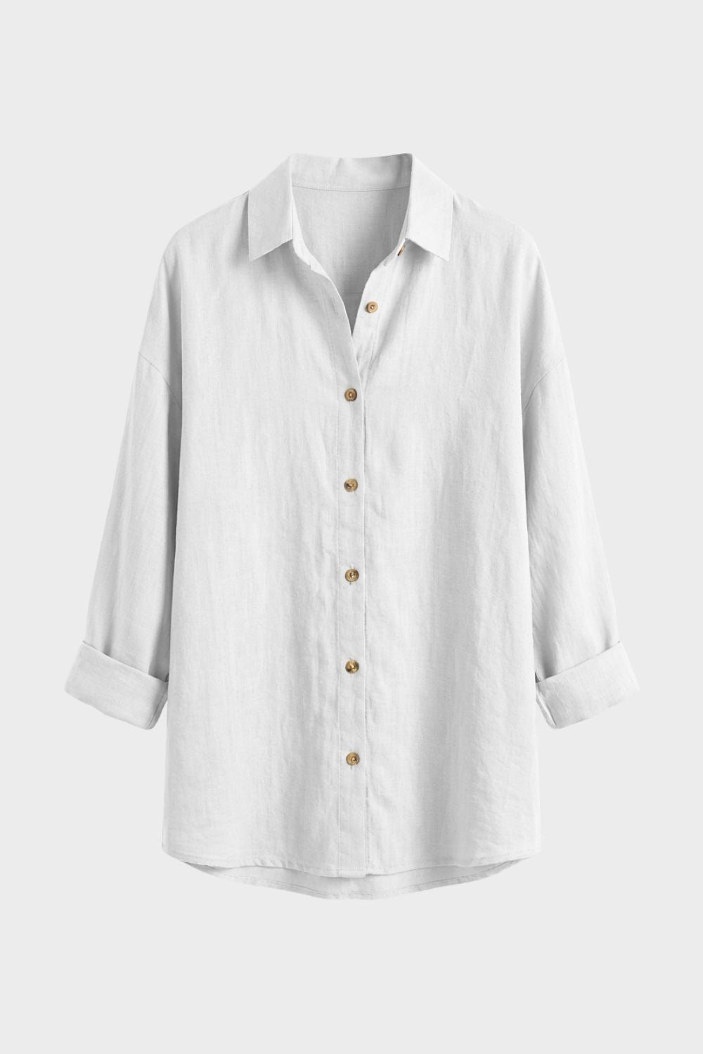 Women's Long Sleeve Shirt Blouse with Button Placket