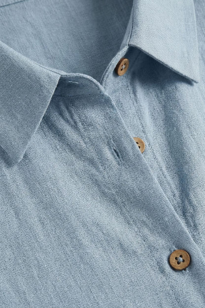 Women's Long Sleeve Shirt Blouse with Button Placket