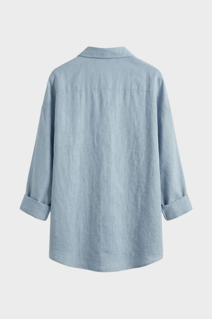 Women's Long Sleeve Shirt Blouse with Button Placket