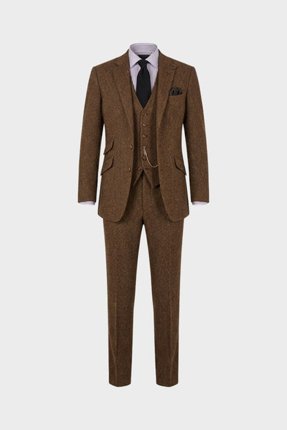 mens three piece formal suit tailored wedding suit jacket waistcoat | Camden-London