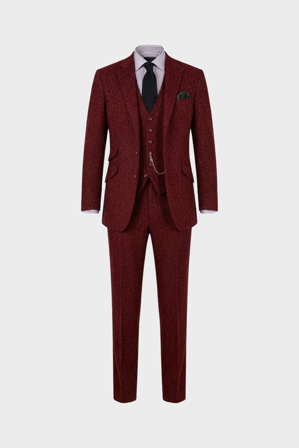 mens three piece formal suit tailored wedding suit jacket waistcoat | Camden-London