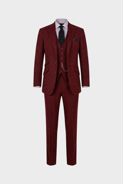 mens three piece formal suit tailored wedding suit jacket waistcoat | Camden-London
