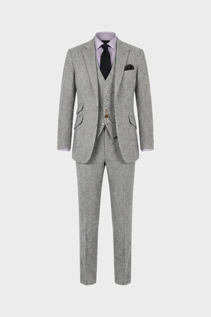 mens three piece formal suit tailored wedding suit jacket waistcoat | Camden-London