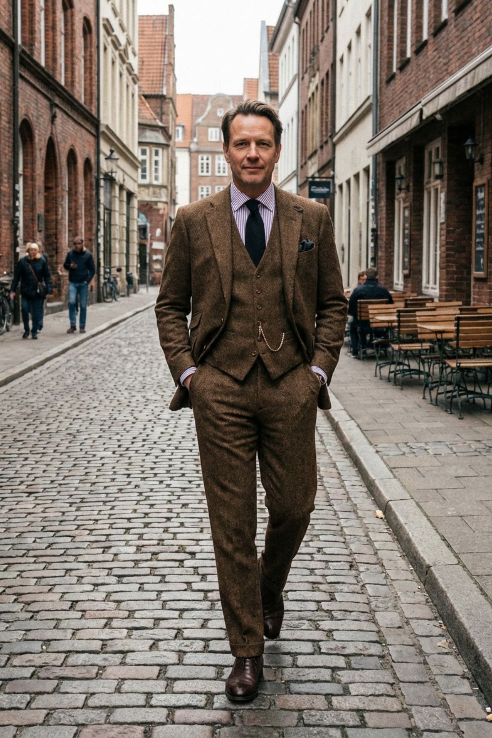 mens three piece formal suit tailored wedding suit jacket waistcoat | Camden-London