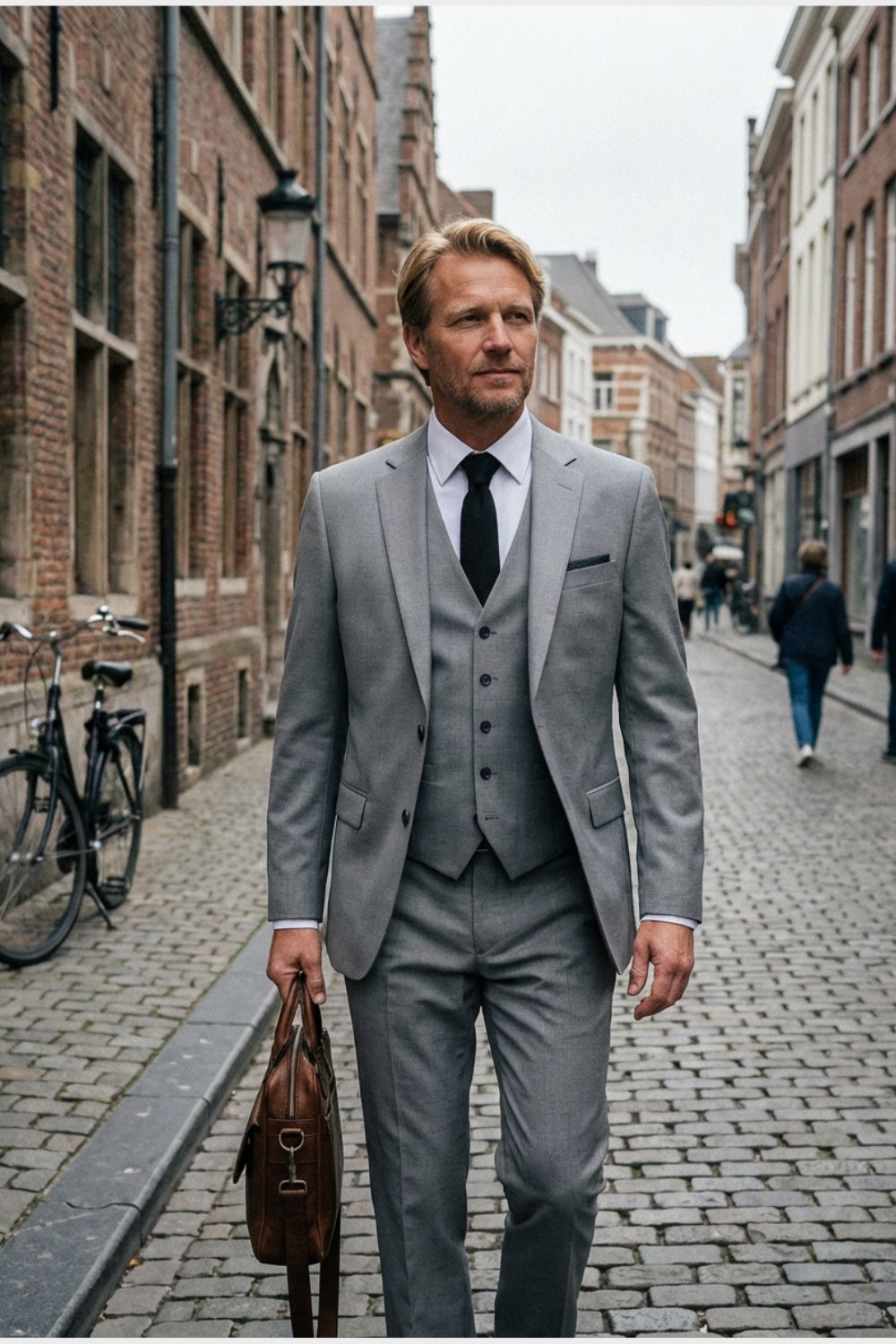 Men's Suit with Waistcoat Single-Breasted Classic Cut