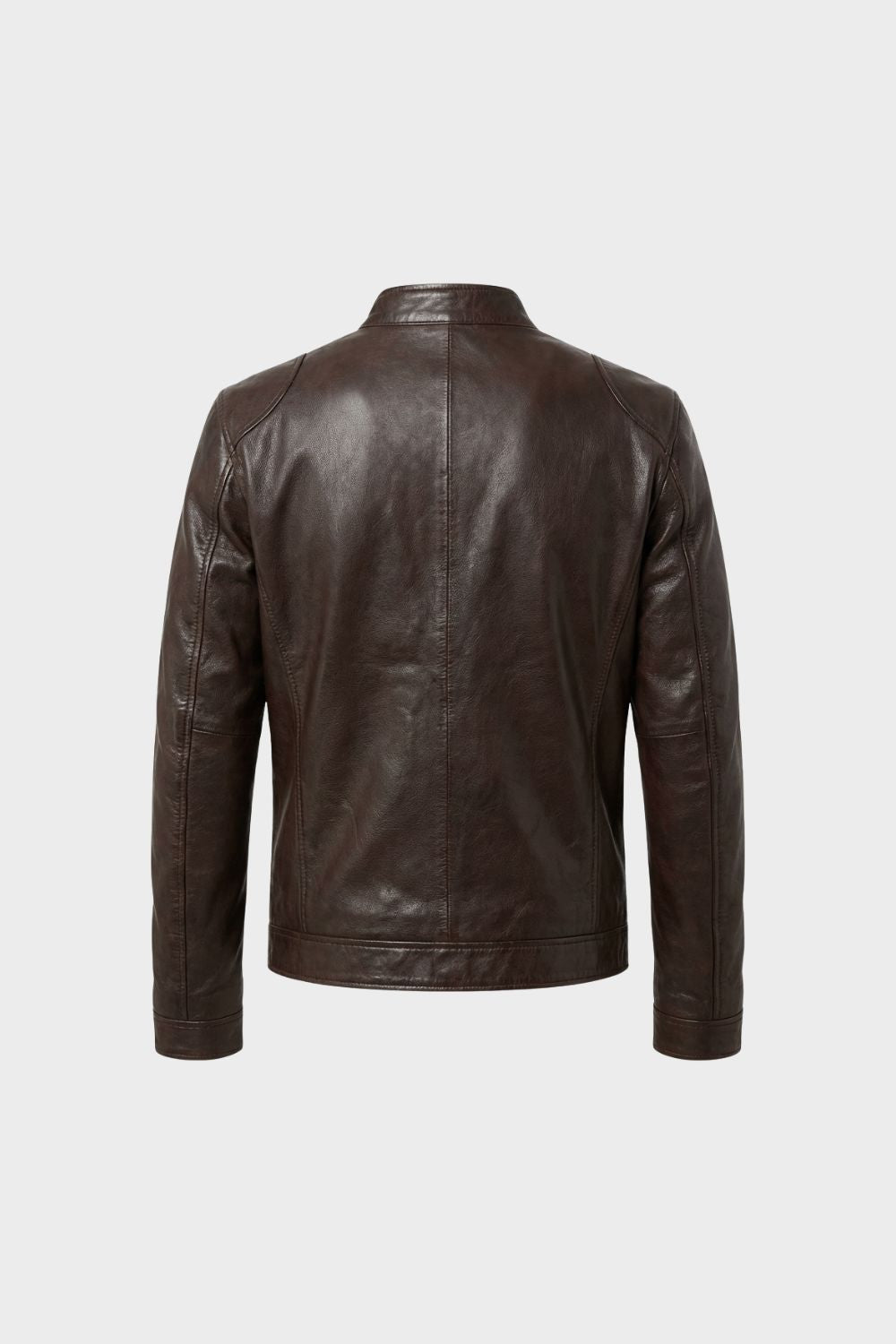 mens leather jacket slim fit zip biker jacket classic casual jacket
