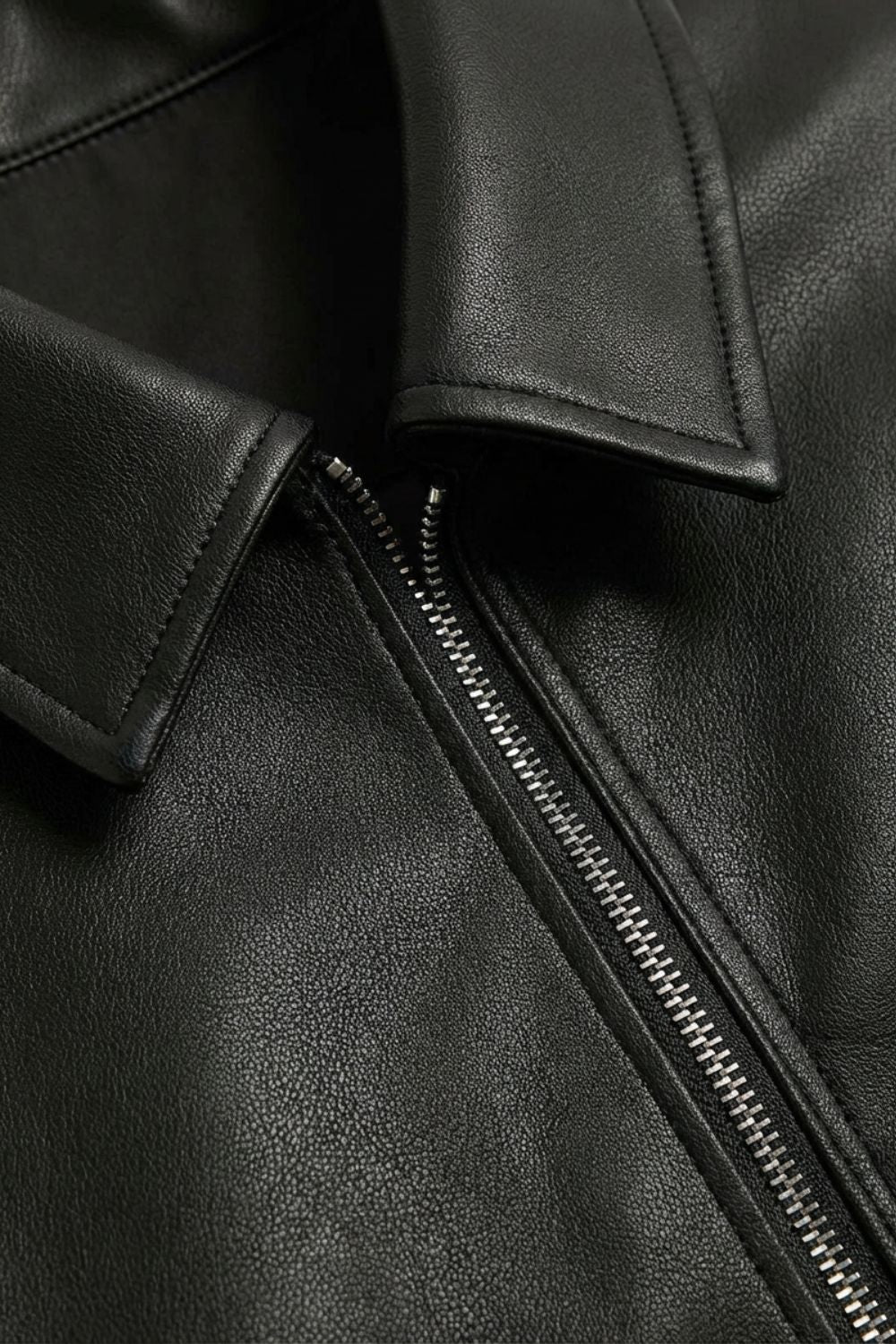 mens leather jacket zip front minimalist casual jacket – Camden London