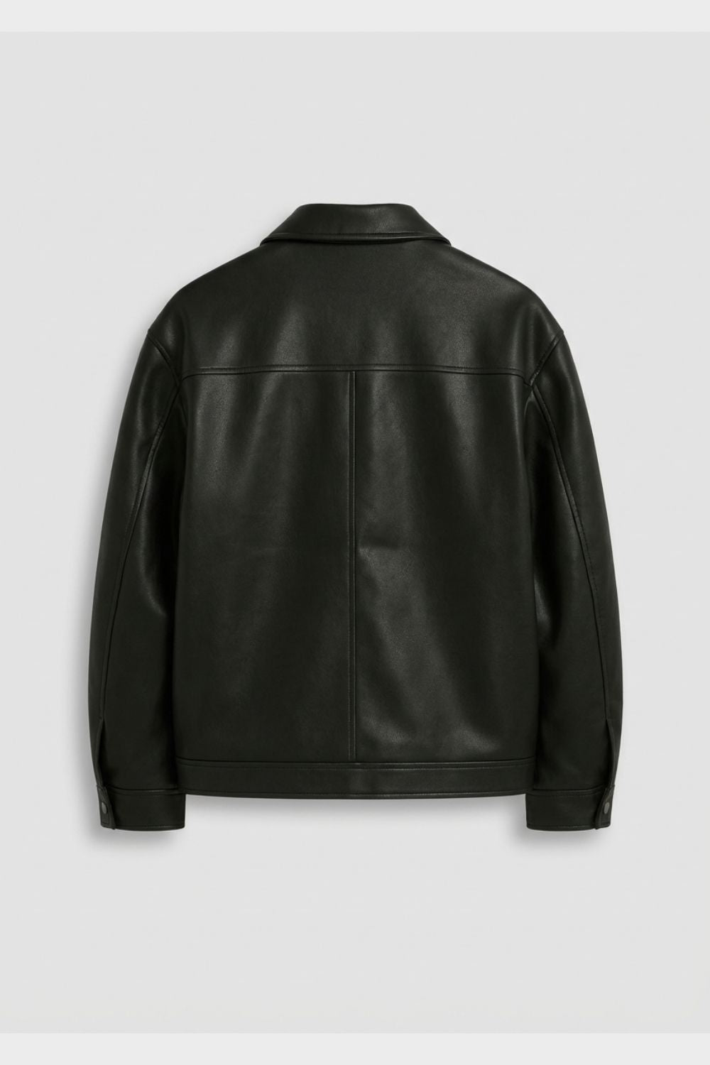 mens leather jacket zip front minimalist casual jacket – Camden London