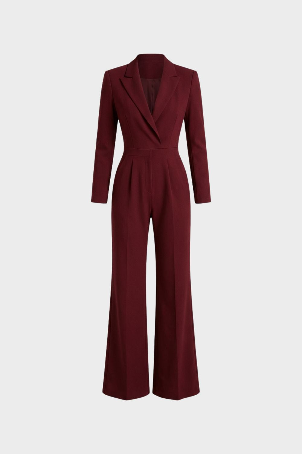 Elegant Bordeaux Jumpsuit for Women with Wide Legs
