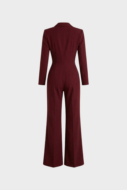 Elegant Bordeaux Jumpsuit for Women with Wide Legs