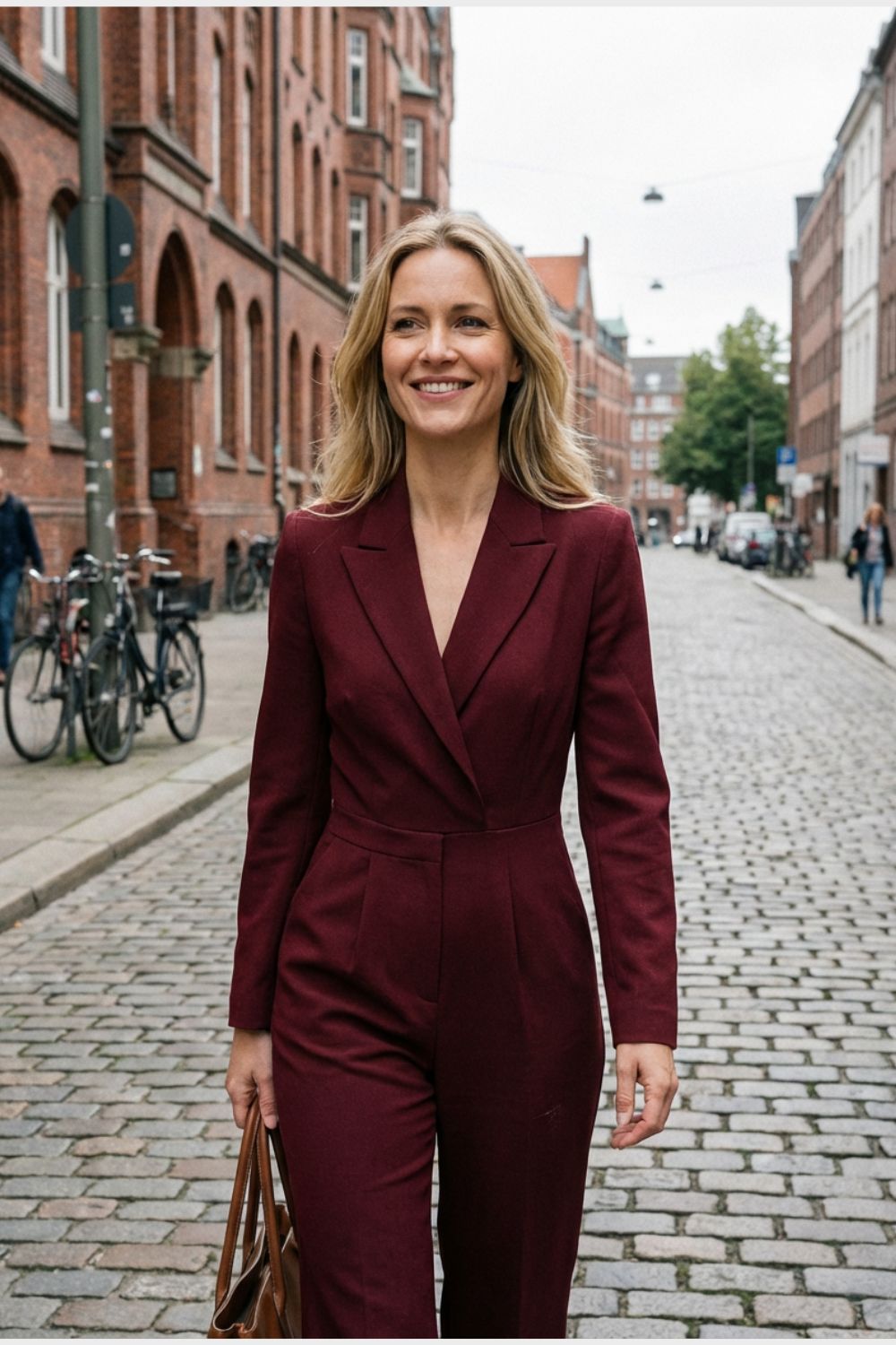 Elegant Bordeaux Jumpsuit for Women with Wide Legs