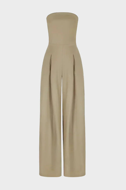 Women's Bandeau Jumpsuit with Wide Legs