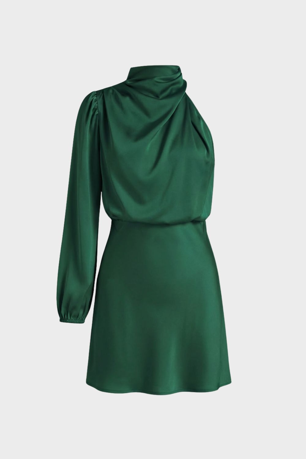 Women's Long Sleeve Dress with Stand-Up Collar