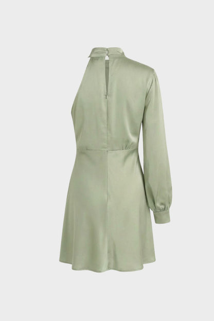 Women's Long Sleeve Dress with Stand-Up Collar