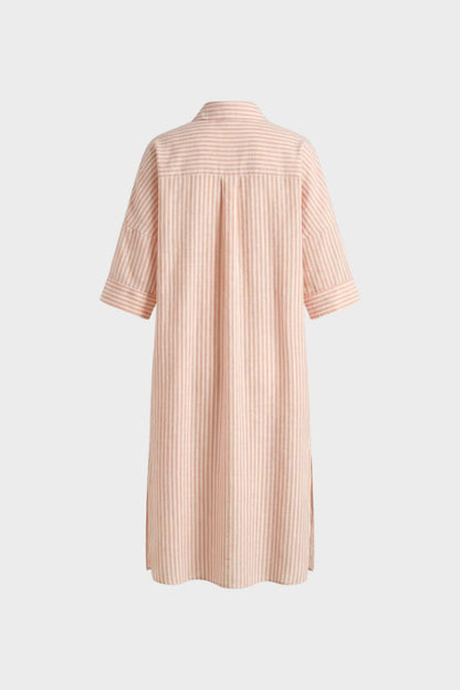 Striped Shirt Dress for Women with Button Placket